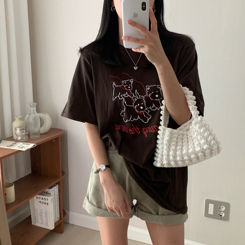 HELLO JINI韓國代購㊣女裝新品時尚人氣休閑25春夏職業T恤HELLO JINIT恤