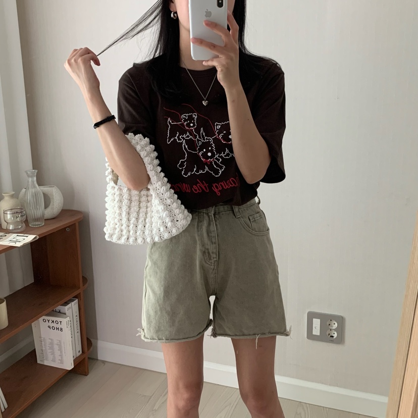 HELLO JINI韓國代購㊣女裝新品時尚人氣休閑25春夏職業T恤HELLO JINIT恤