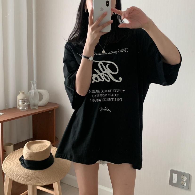 HELLO JINI韓國代購㊣女裝新款25春夏休閑人氣熱賣時尚T恤HELLO JINIT恤