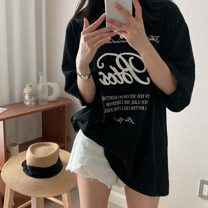 HELLO JINI韓國代購㊣女裝新款25春夏休閑人氣熱賣時尚T恤HELLO JINIT恤