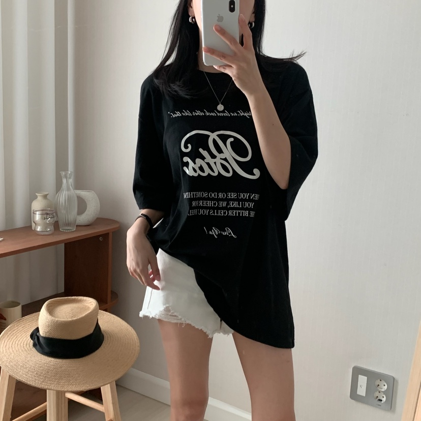 HELLO JINI韓國代購㊣女裝新款25春夏休閑人氣熱賣時尚T恤HELLO JINIT恤