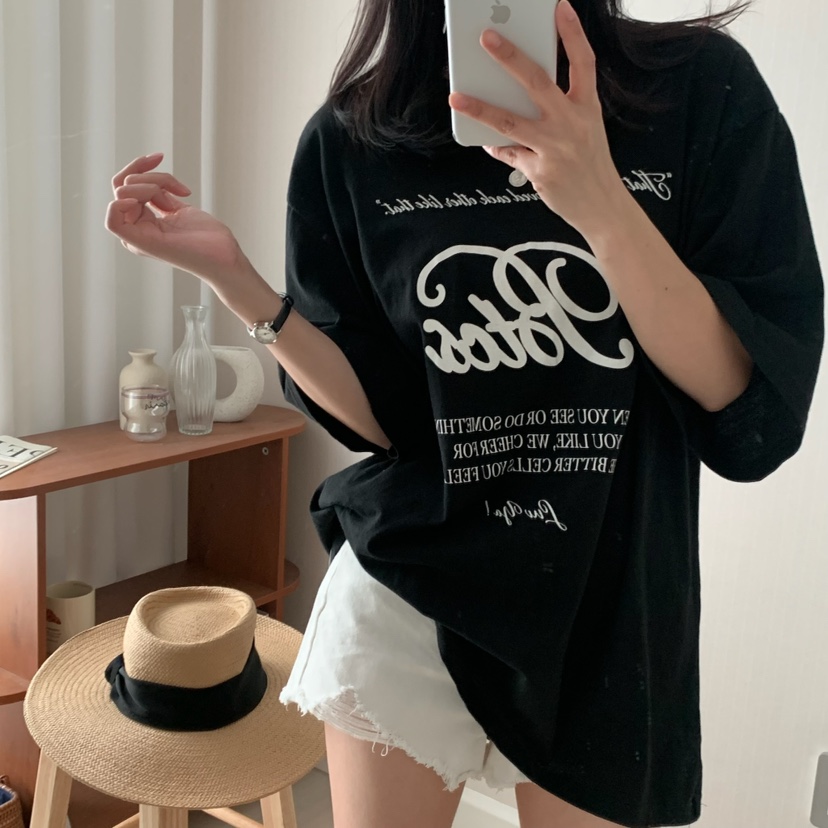 HELLO JINI韓國代購㊣女裝新款25春夏休閑人氣熱賣時尚T恤HELLO JINIT恤