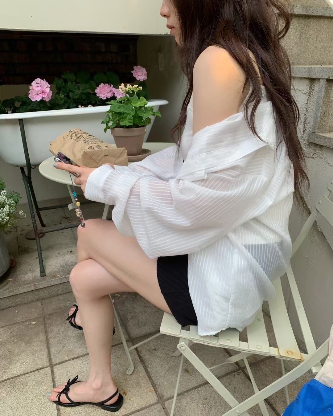 EZEDIARY韓國代購㊣女士新款時尚職業熱賣休閑25春夏襯衫蕾絲衫EZEDIARY襯衫/蕾絲衫