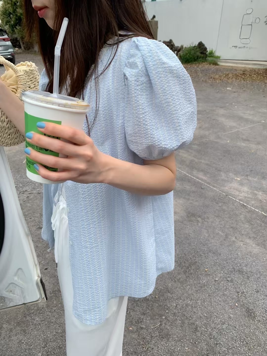 EZEDIARY東大門㊣代購女裝新品25春夏推薦人氣職業襯衫蕾絲衫EZEDIARY襯衫/蕾絲衫
