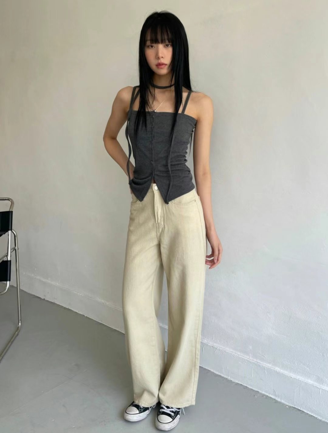 MISSJEAN韓國直郵㊣女裝新品職業真品推薦熱賣25春夏牛仔褲MISSJEAN牛仔褲