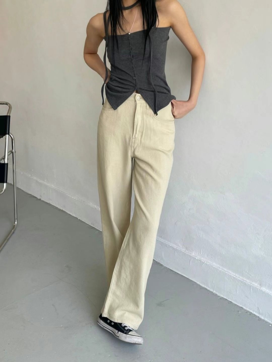 MISSJEAN韓國直郵㊣女裝新品職業真品推薦熱賣25春夏牛仔褲MISSJEAN牛仔褲