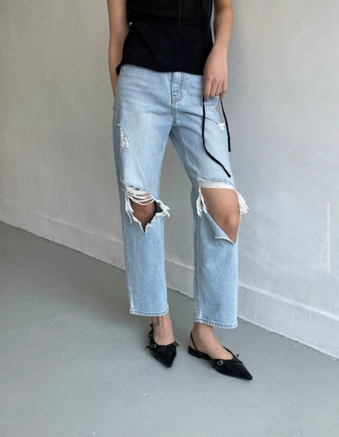 MISSJEAN東大門㊣實拍女士新品真品熱賣時尚人氣職業牛仔褲MISSJEAN牛仔褲