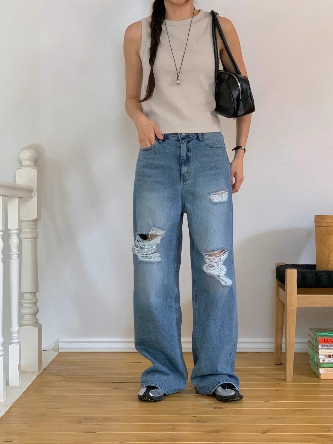 MISSJEAN韓國直郵㊣女裝新品熱賣時尚人氣職業真品休閑牛仔褲MISSJEAN牛仔褲