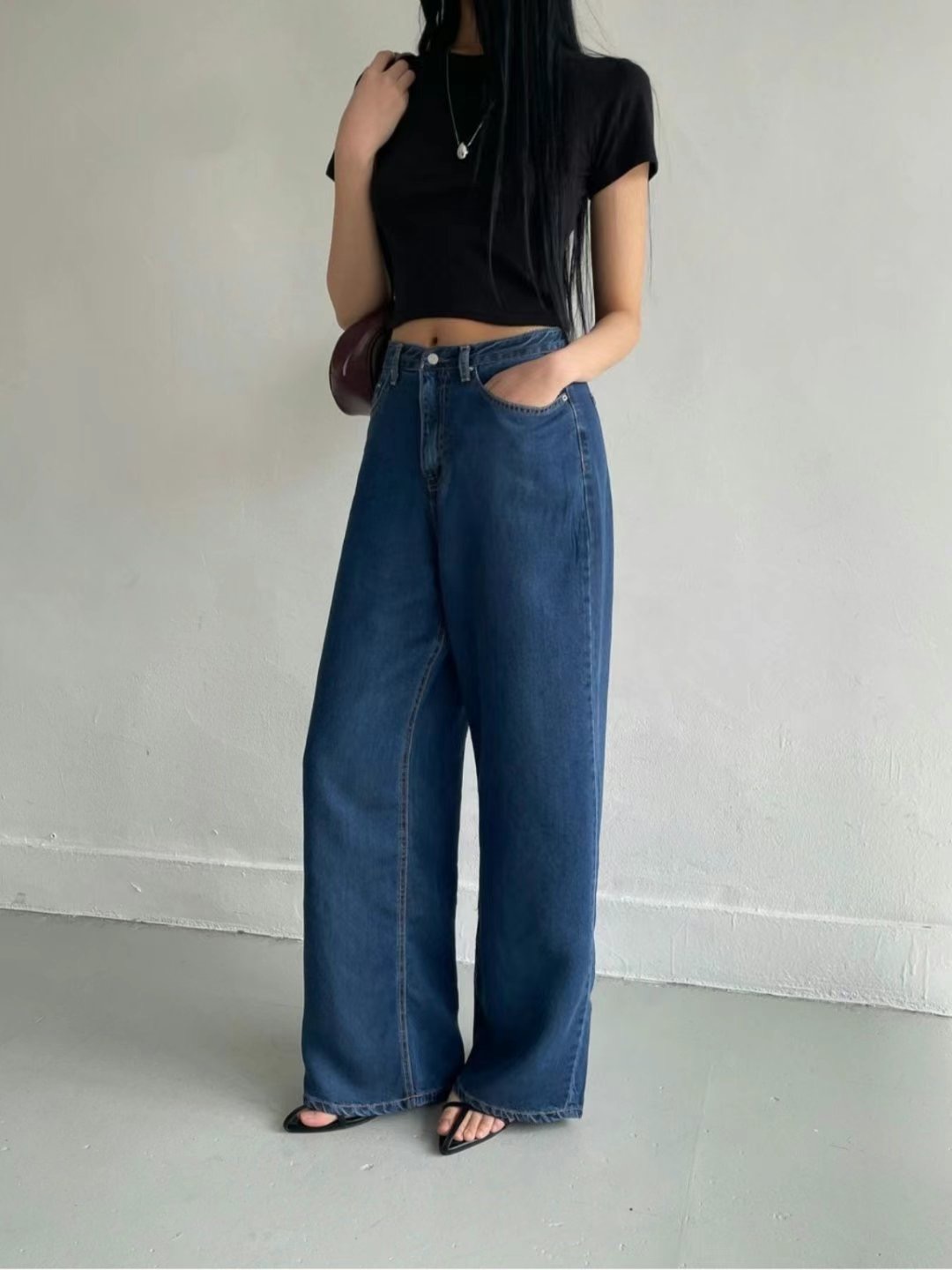 MISSJEAN韓國直郵㊣女士新品25春夏休閑時尚推薦熱賣牛仔褲MISSJEAN牛仔褲圖色2