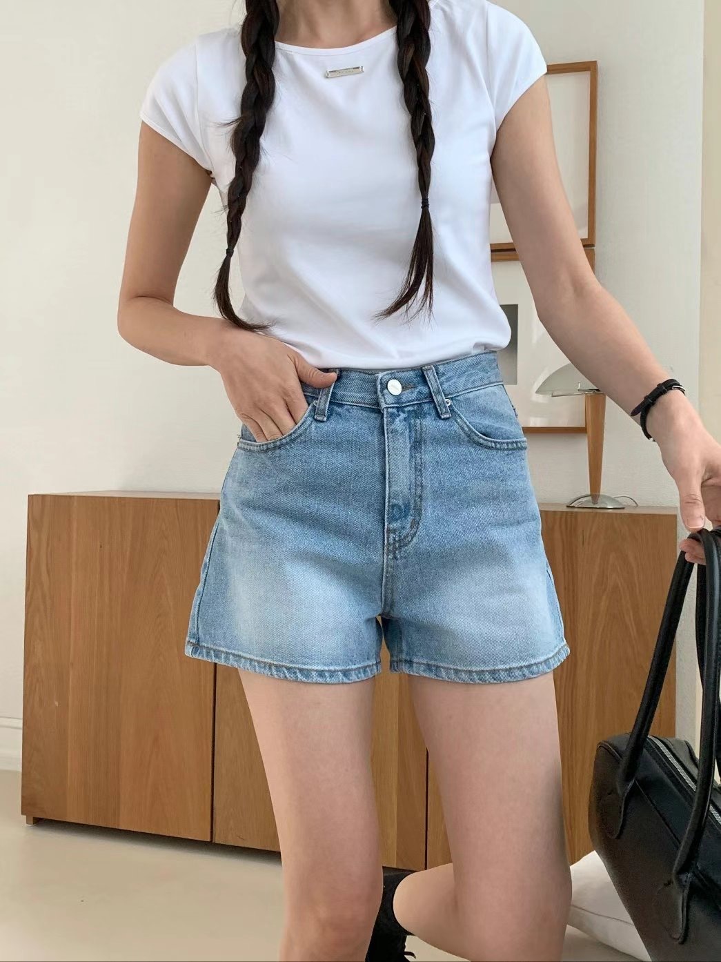 MISSJEAN東大門㊣直郵女士新款25春夏人氣真品時尚職業短褲MISSJEAN短褲