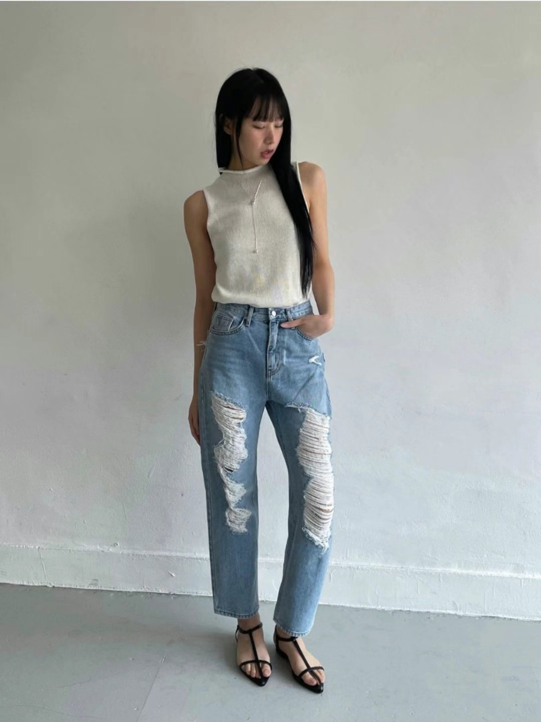MISSJEAN東大門㊣代購女裝新款休閑職業時尚人氣推薦牛仔褲MISSJEAN牛仔褲