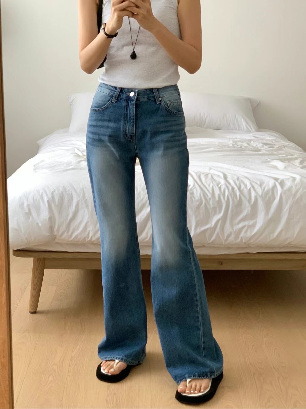 MISSJEAN韓國直郵㊣女裝新品熱賣25春夏推薦真品休閑牛仔褲MISSJEAN牛仔褲