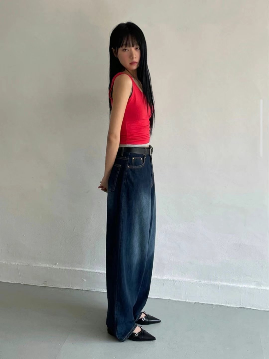 MISSJEAN韓國直郵㊣女士新款推薦25春夏職業休閑時尚牛仔褲MISSJEAN牛仔褲