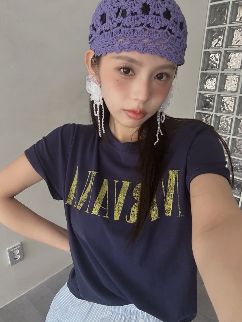 LIVE AID-P東大門㊣實拍女士新款25春夏人氣時尚熱賣職業T恤LIVE AIDT恤