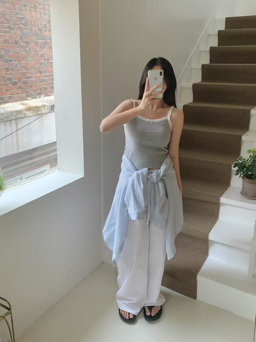 AGATHE韓國代購㊣女裝新品時尚熱賣休閑職業人氣休閑褲純棉AGATHE休閑褲