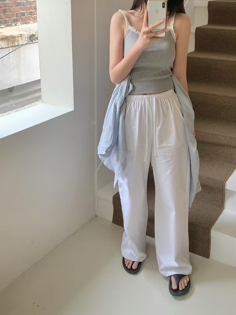 AGATHE韓國代購㊣女裝新品時尚熱賣休閑職業人氣休閑褲純棉AGATHE休閑褲圖色2