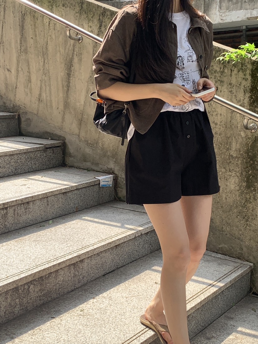 LOGARDEN韓國直郵㊣女裝新品推薦25春夏職業時尚休閑人氣短褲LO GARDEN短褲