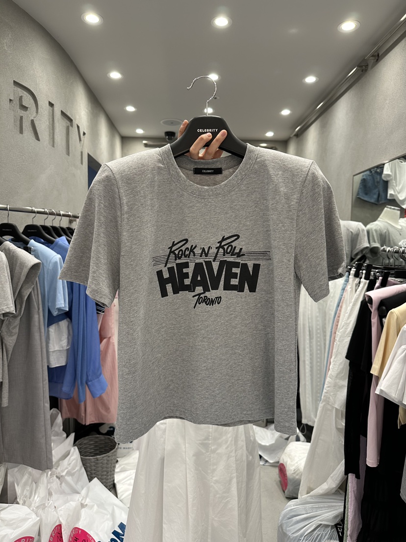 CELEBRITY-A韓國代購㊣女士新品熱賣25春夏職業休閑推薦T恤CELEBRITY-AT恤圖色3