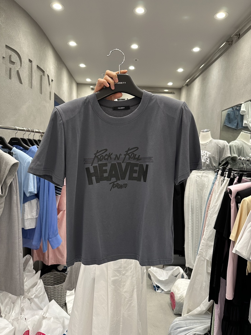 CELEBRITY-A韓國代購㊣女士新品熱賣25春夏職業休閑推薦T恤CELEBRITY-AT恤圖色4