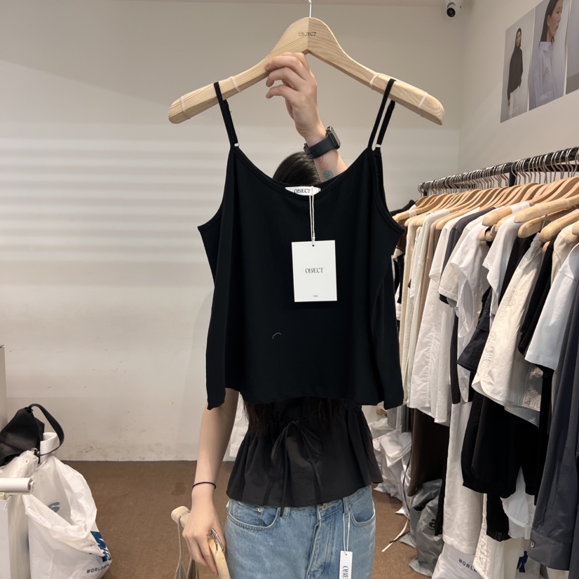 OBJECT東大門㊣代購女士新款時尚休閑職業真品熱賣吊帶背心OBJECT吊帶/背心圖色2