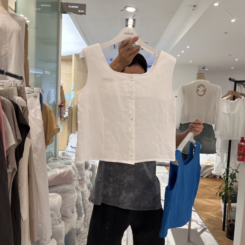 ALMOND韓國直郵㊣女士新品休閑真品熱賣人氣時尚推薦吊帶背心ALMOND吊帶/背心