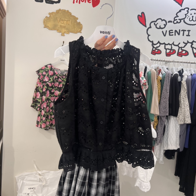 VENTI東大門㊣直郵女士新品時尚職業熱賣人氣推薦吊帶背心蕾絲VENTI吊帶/背心圖色2