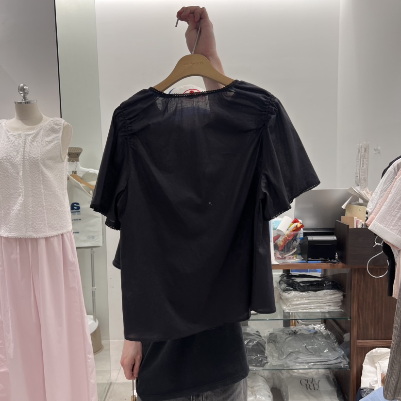 ANN MARGRET韓國直郵㊣女士新品時尚襯衫蕾絲衫GRETA.Y襯衫/蕾絲衫