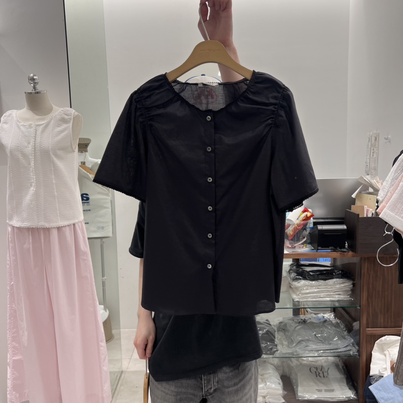 ANN MARGRET韓國直郵㊣女士新品時尚襯衫蕾絲衫GRETA.Y襯衫/蕾絲衫圖色2