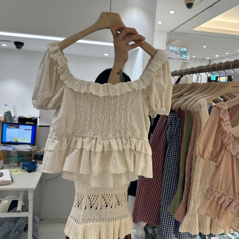DAILYJUD韓國代購㊣女裝新品推薦休閑職業25春夏襯衫蕾絲衫DAILY JUD襯衫/蕾絲衫