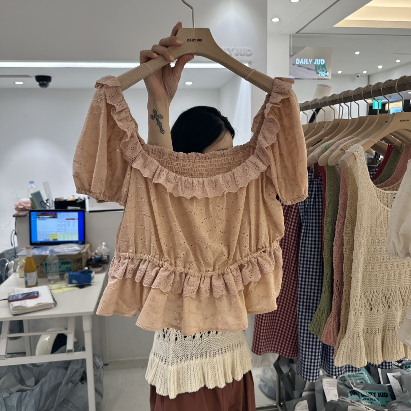 DAILYJUD韓國代購㊣女裝新品推薦休閑職業25春夏襯衫蕾絲衫DAILY JUD襯衫/蕾絲衫圖色2