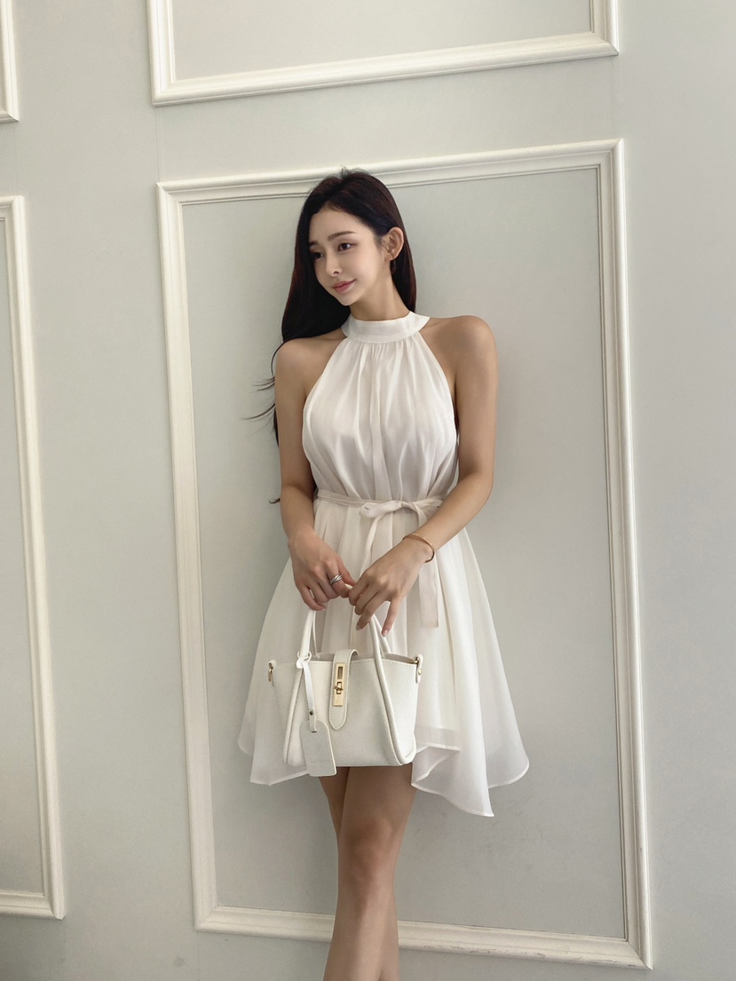 CLOTH東大門㊣實拍女裝新品休閑時尚熱賣職業真品連衣裙含腰繩CLOTH連衣裙