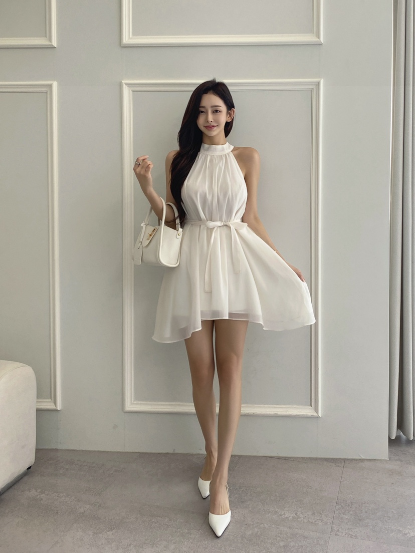 CLOTH東大門㊣實拍女裝新品休閑時尚熱賣職業真品連衣裙含腰繩CLOTH連衣裙