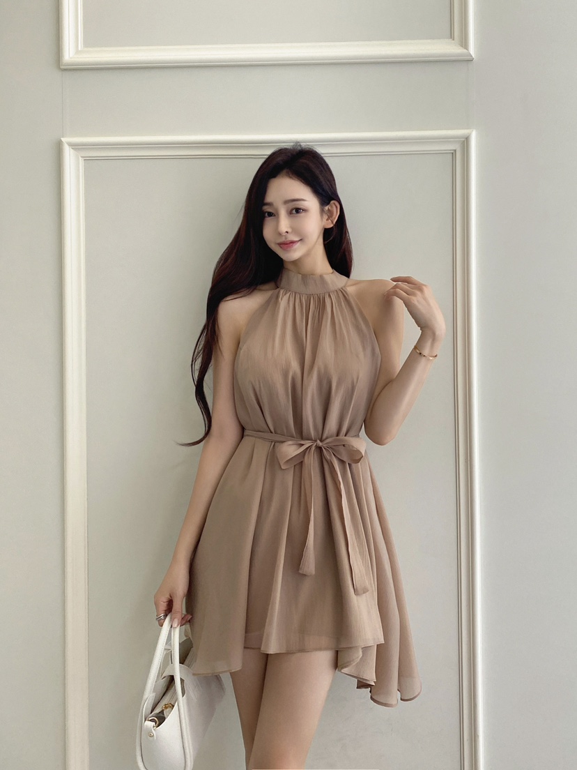 CLOTH東大門㊣實拍女裝新品休閑時尚熱賣職業真品連衣裙含腰繩CLOTH連衣裙圖色2