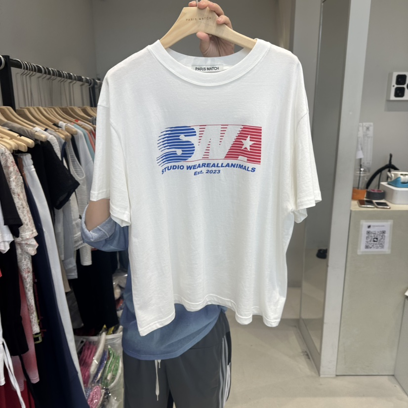 PARIS MATCH韓國代購㊣女士新品25春夏休閑真品推薦時尚T恤PARIS MATCHT恤圖色3