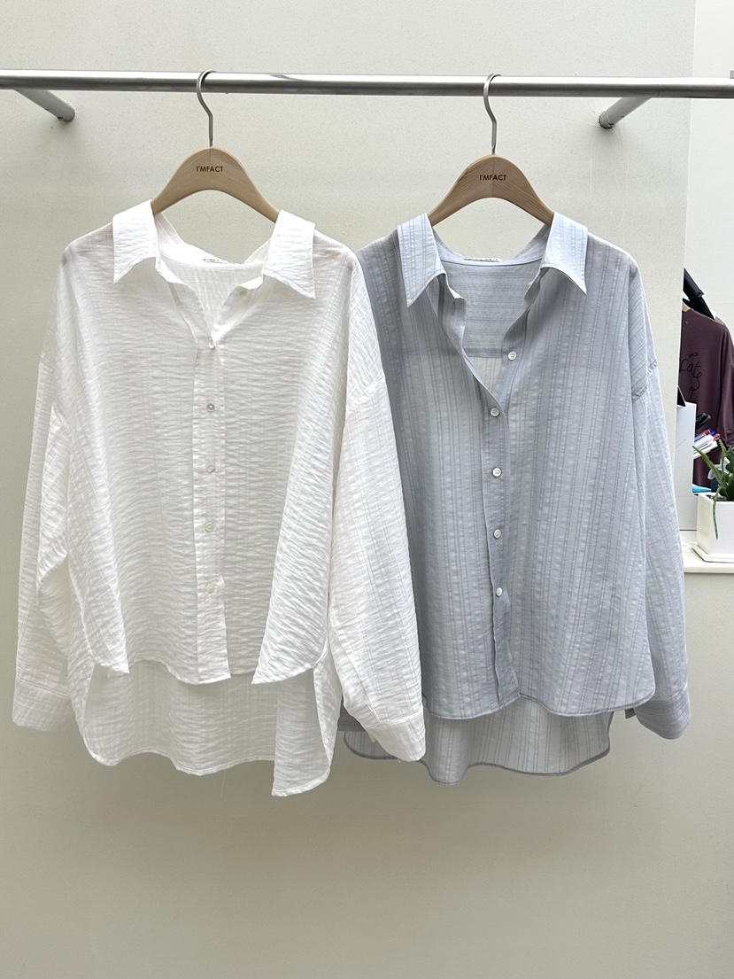 I MFACT韓國代購㊣女裝新品休閑25春夏熱賣襯衫蕾絲衫透明I MFACT襯衫/蕾絲衫