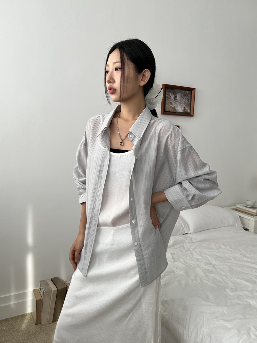 I MFACT韓國代購㊣女裝新品休閑25春夏熱賣襯衫蕾絲衫透明I MFACT襯衫/蕾絲衫