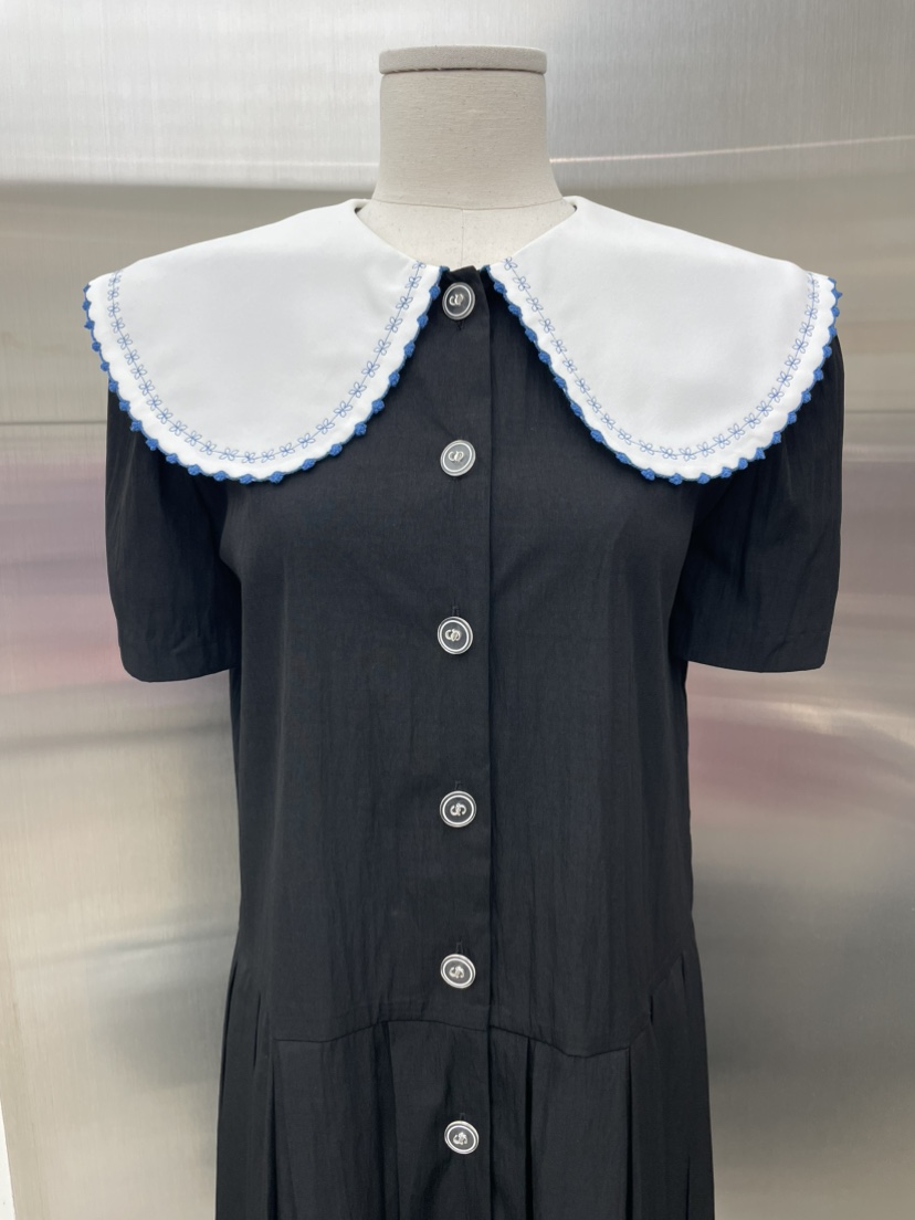 ANNA VERRY-P東大門㊣代購女裝新品推薦25春夏連衣裙刺繡褶皺ANNA VERRY/BELIEVE連衣裙