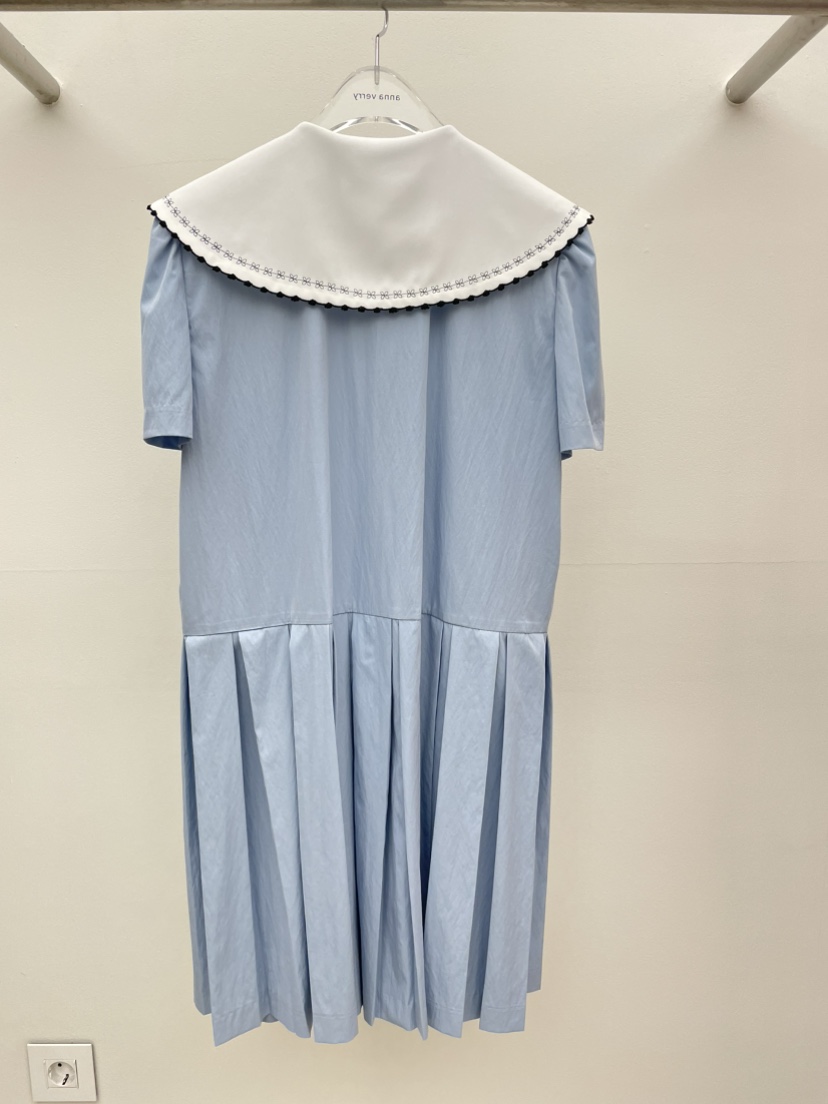 ANNA VERRY-P東大門㊣代購女裝新品推薦25春夏連衣裙刺繡褶皺ANNA VERRY/BELIEVE連衣裙