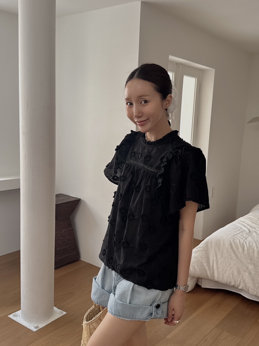 MADE-P韓國直郵㊣女裝新品推薦休閑職業時尚人氣襯衫蕾絲衫MADE-P襯衫/蕾絲衫