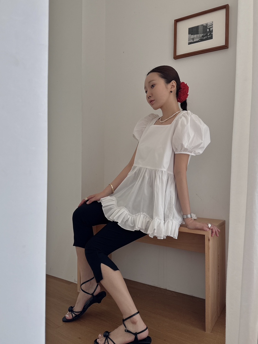 MADE-P東大門㊣代購女裝新款人氣25春夏時尚熱賣襯衫蕾絲衫MADE-P襯衫/蕾絲衫