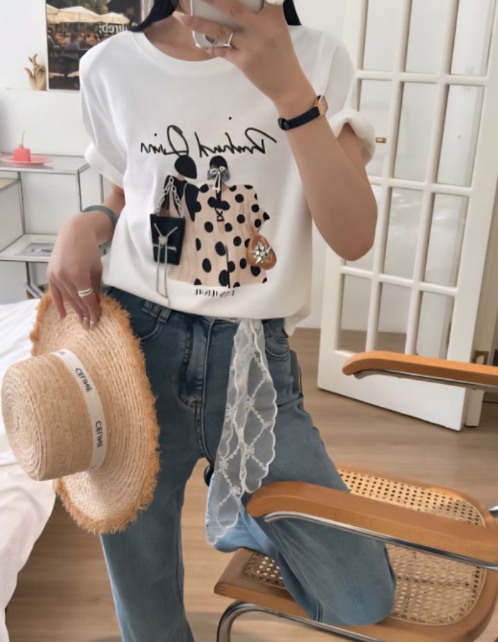 BLING BLING-S東大門㊣代購女士新品25春夏推薦職業休閑T恤BLING BLING-ST恤