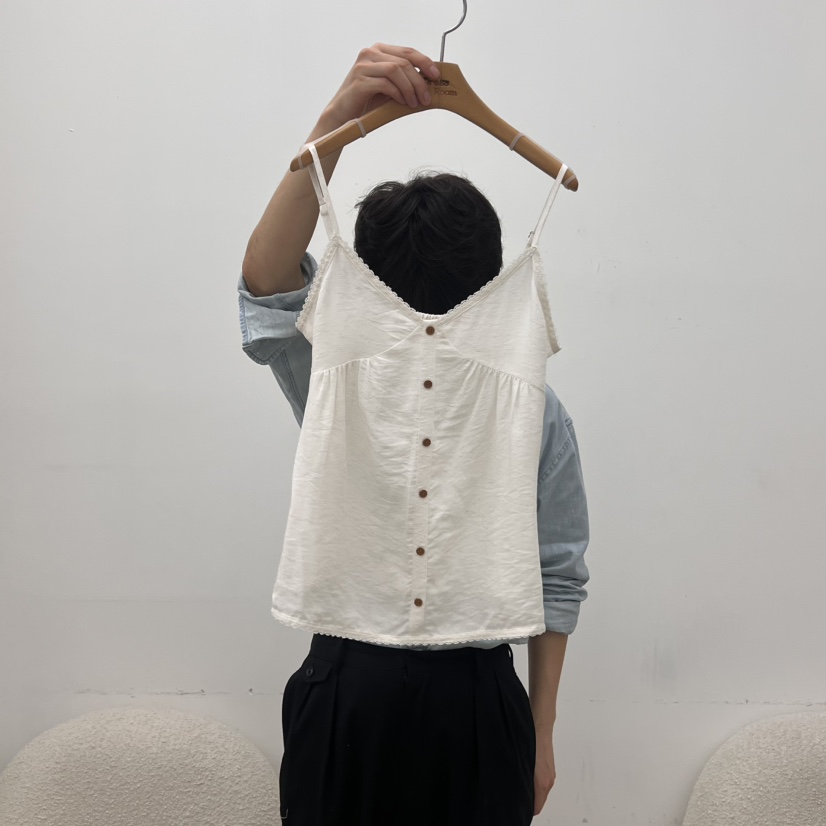 DRESS ROOM韓國代購㊣女裝新品熱賣時尚推薦25春夏吊帶背心DRESS ROOM吊帶/背心圖色1