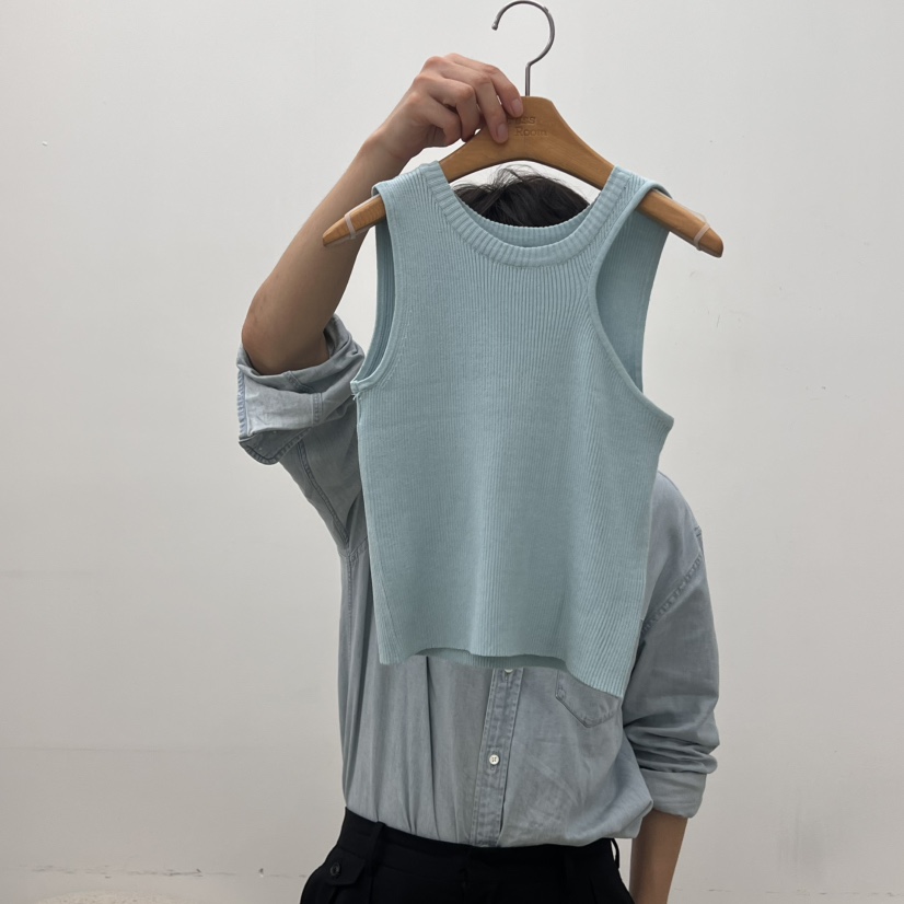 DRESS ROOM東大門㊣實拍女士新款真品休閑25春夏推薦吊帶背心DRESS ROOM吊帶/背心圖色2