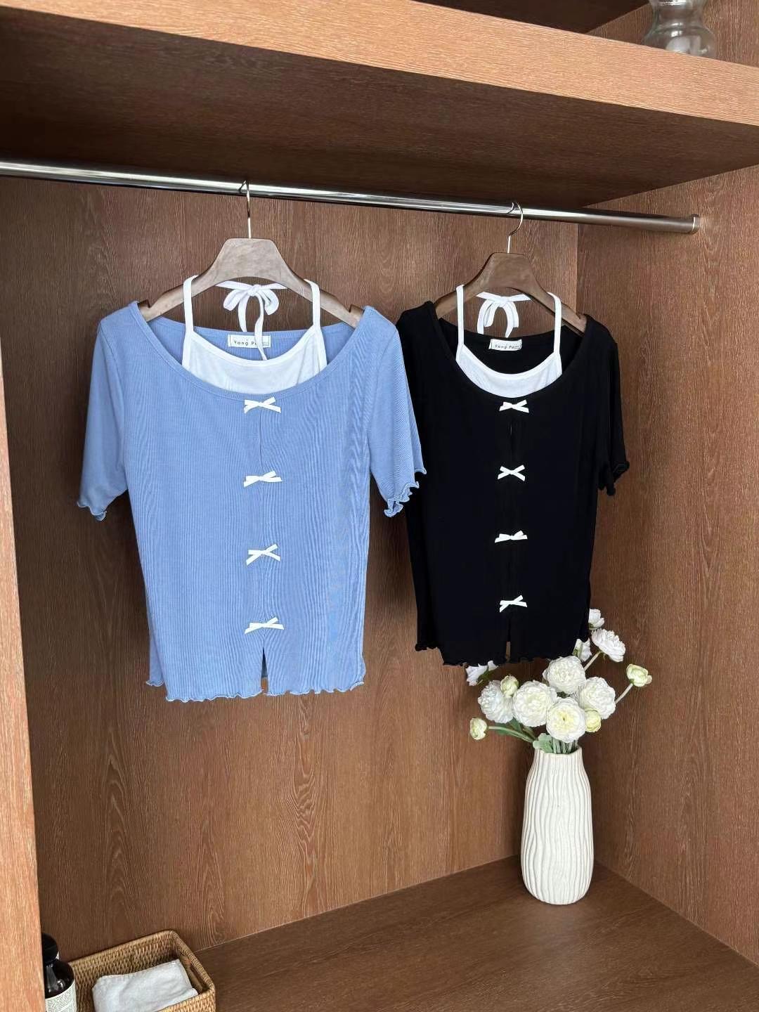 YANGPA韓國直郵㊣女士新款職業真品熱賣休閑推薦人氣時尚T恤YANGPAT恤圖色2左二色