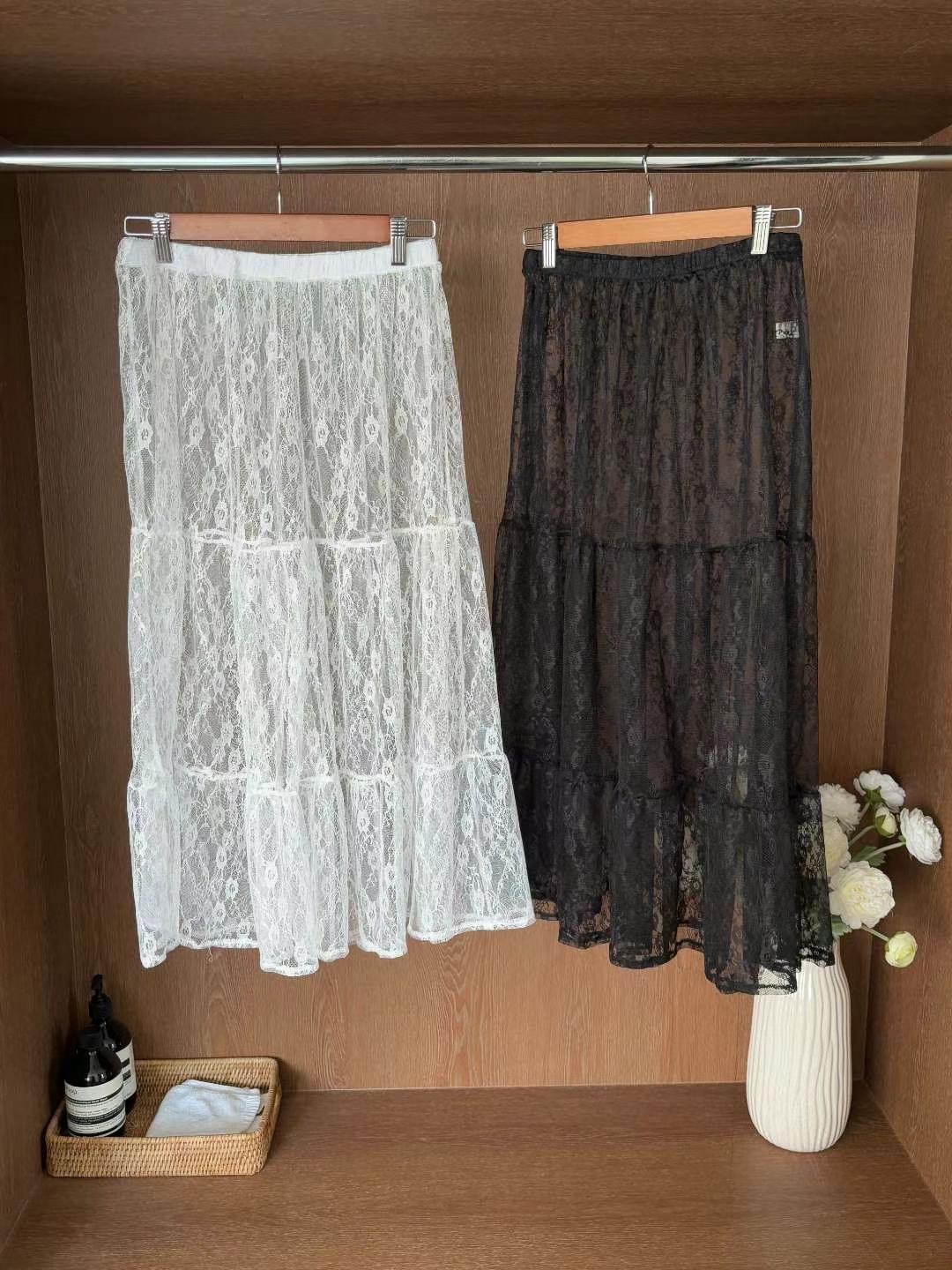 YANGPA東大門㊣直郵女士新品休閑真品25春夏半身裙中短裙網眼YANGPA半身裙/中短裙