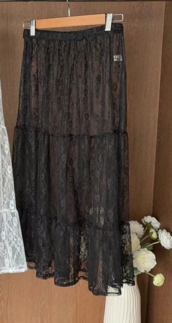 YANGPA東大門㊣直郵女士新品休閑真品25春夏半身裙中短裙網眼YANGPA半身裙/中短裙圖色2