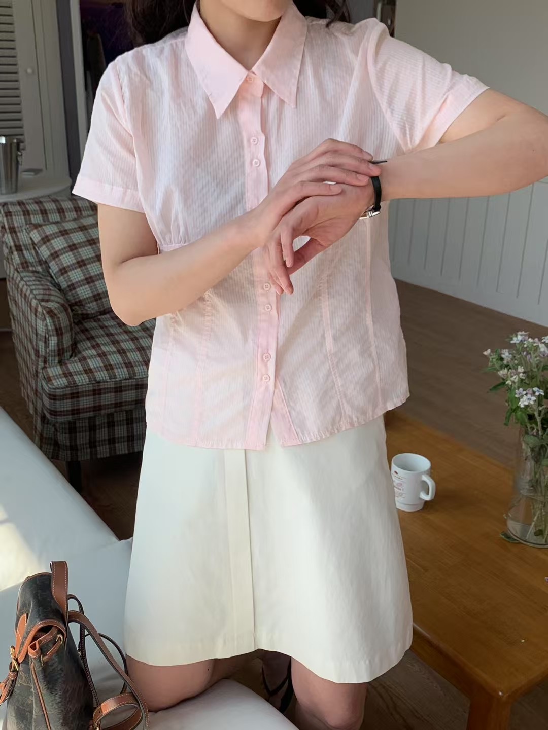 COMMA-콤마-T東大門㊣直郵女士新款職業25春夏襯衫蕾絲衫COMMA襯衫/蕾絲衫