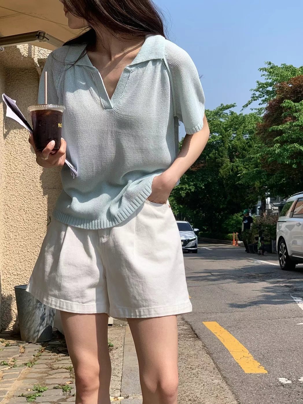 T.BLOSSOM韓國代購㊣女士新款時尚人氣25春夏熱賣職業針織衫T.BLOSSOM針織衫