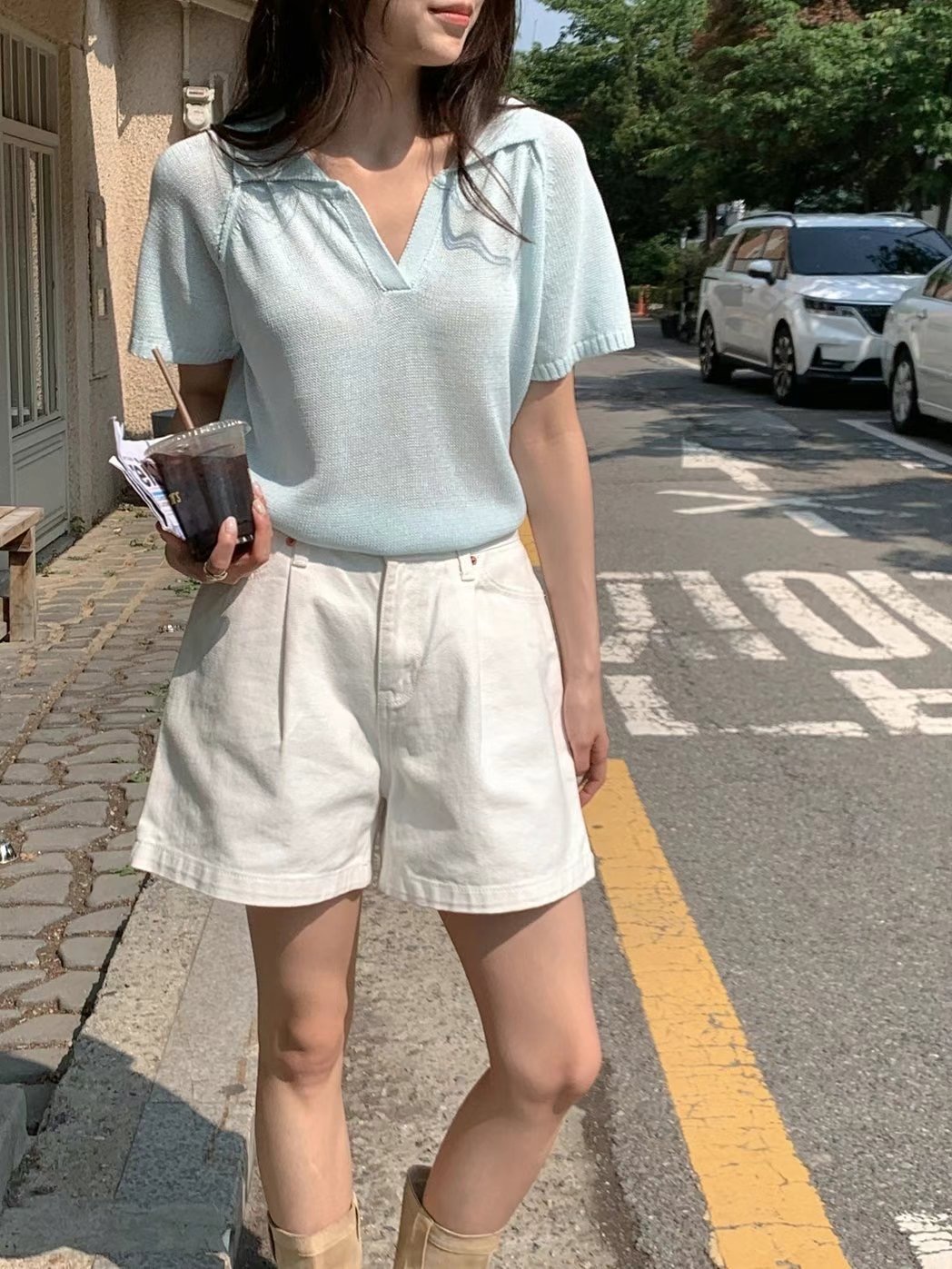 T.BLOSSOM韓國代購㊣女士新款時尚人氣25春夏熱賣職業針織衫T.BLOSSOM針織衫