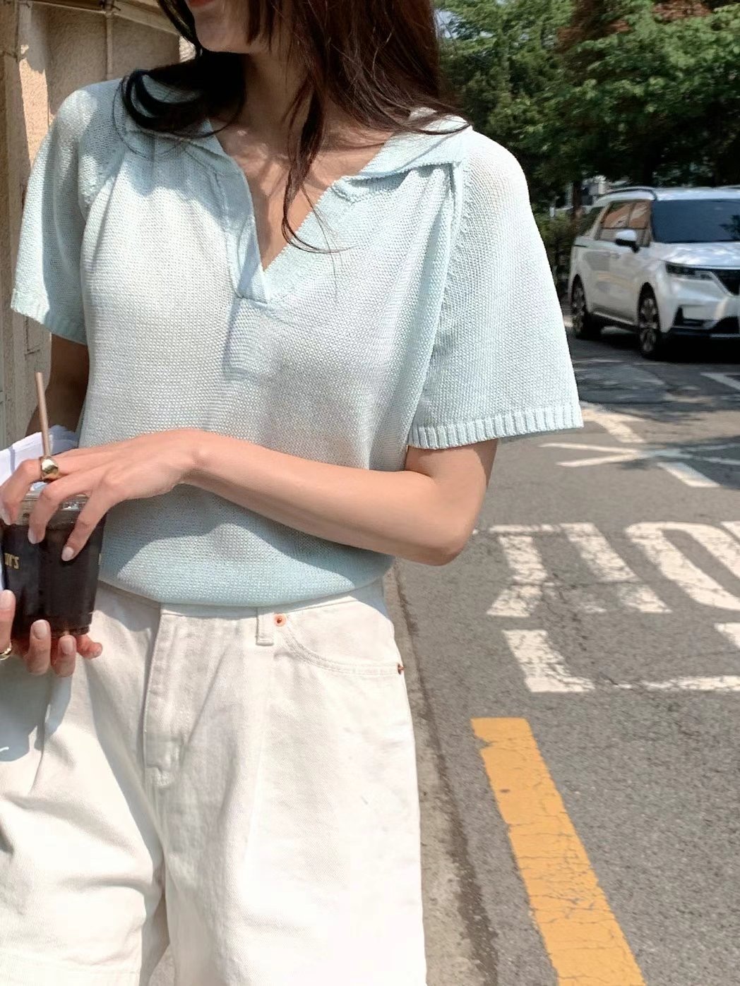 T.BLOSSOM韓國代購㊣女士新款時尚人氣25春夏熱賣職業針織衫T.BLOSSOM針織衫